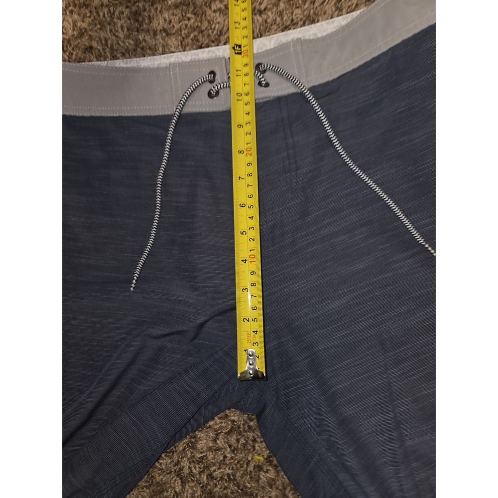 Tunaskin Mens Board Shorts Size 34 Blue Stripes Fishing Performance Swim Trunks - Picture 4 of 9